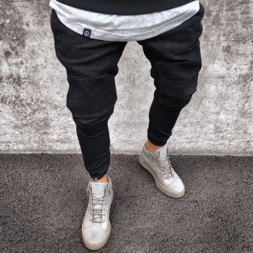 Men Trousers High Quality Skinny Stretch Jeans 2021 All Match Slim Fit Stretched Denim Jeans Men Streetwear Draped Hip Hop Jea