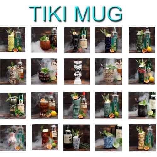 Hawaii Tiki Mugs Cocktail Cup Beer Beverage Mug Wine Mug Ceramic Ku.Ku.Kauioo Mug