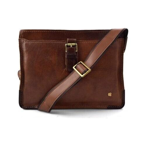 Leather satchel mens leather messenger ladies handbag shoulder bag ipad tablet holder leather bag brown