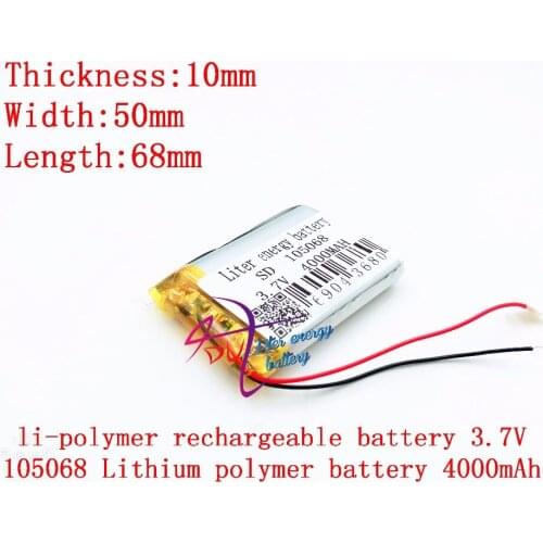 Li-po Size 105068 3.7V 4000mah Lithium polymer Battery with Protection Board For PDA Tablet PCs Digital Products