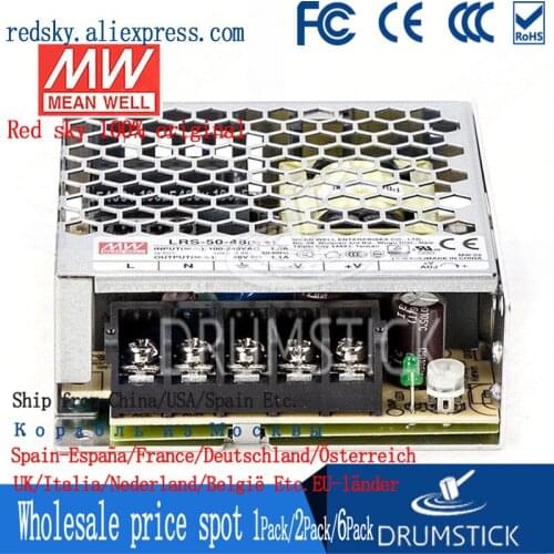 Steady MEAN WELL LRS-50-48 48V 1.1A meanwell LRS-50 48V 52.8W Single Output Switching Power Supply