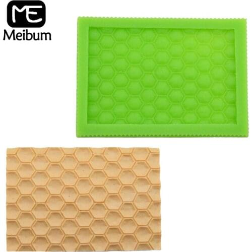 Meibum Honeycomb Pattern Silicone Fondant Cake Mold Party Paste Sugar Craft Border Decorating Mould Chocolate Candy Baking Tools