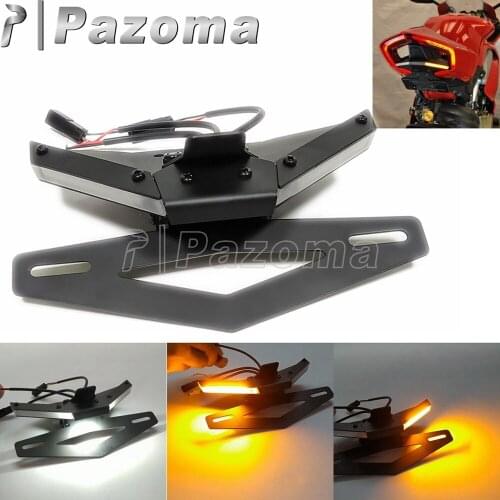 Motorbike Plug Play LED Turn Signal Fender Eliminator For Ducati V4 V4S V2 2021 2020-up W/ Steel License Plate Light Holder Kit