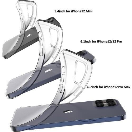 Soft TPU Case for IPhone 12 Mini Pro Max Thin Transparent Cover Protective cases for iPhone Case for iPhone12 5.4 /6.1/ 6.7inch