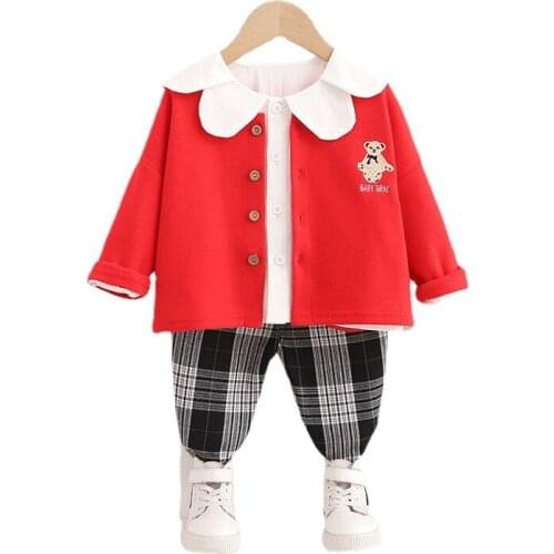New Children Sportswear Spring Autumn Baby Clothes Sets Girls Casual Jacket Shirt Pants 3Pcs/Set Toddler Costume Kids Tracksuits