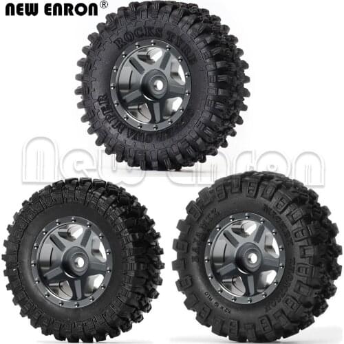 NEW ENRON 30mm 1.0" Metal Beadlock CNC Micro Crawler Wheel Rim & 52mm Tires for 1/24 RC Axial SCX24 90081 AXI00001 mini crawler