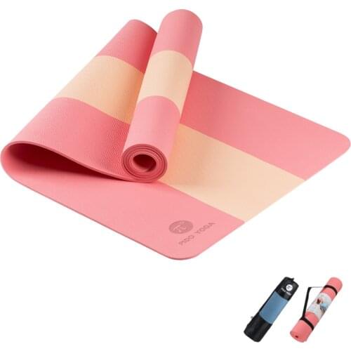 New Listing TPE Yoga Mats 6MM Exercise Anti-slip Tasteless Gym Pad Beginner Eco-friendly Pilates Mat With carry Bag & strap