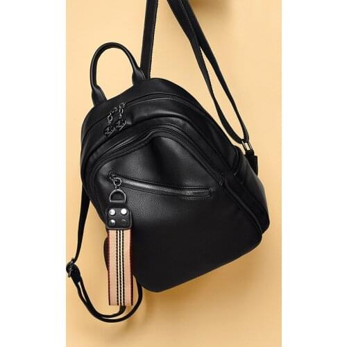 Wholesale backpack womens 2021 new womens bag trend fashion Korean student personality soft leather leisure travel backpack