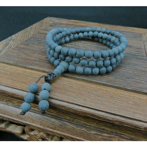 Tibetan Buddhism 108 Black beeswax Beads Mala Necklace