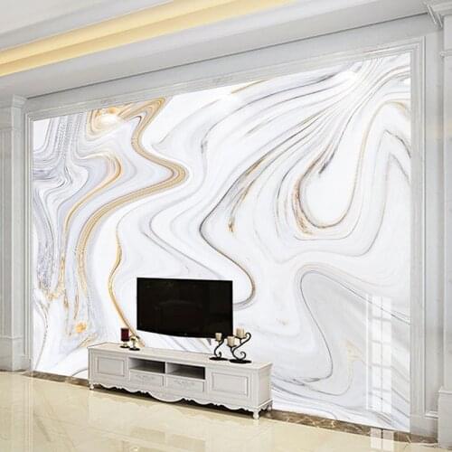 Custom 3D Wallpaper Modern Abstract Golden Marble Art Stripe Photo Wall Mural Living Room TV Sofa Bedroom Papel De Parede Sala
