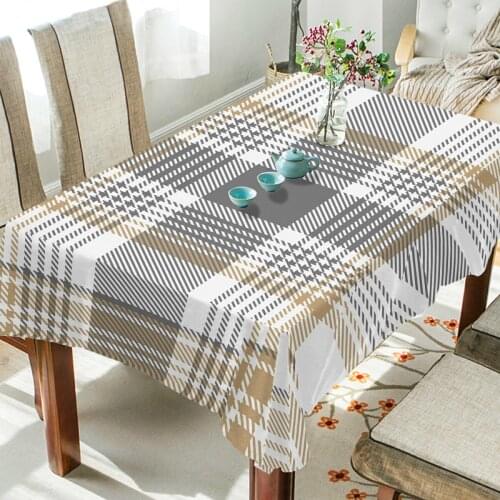 High Quality Decorative Table Cloth Rectangular Plaid Tablecloth Picnic BBQ Dining Table Cover Waterproof Washable Tablecloth