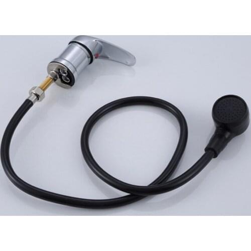 Single Handle Bathroom Basin Faucets Cold and Hot Mixer Basin Sink Tap With Shower Head Set Black