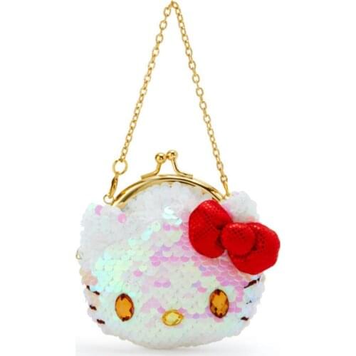 Sanrio Melody chain shoulder bag girl sequin coin purse girl hello kitty pendant child coin purse handbag