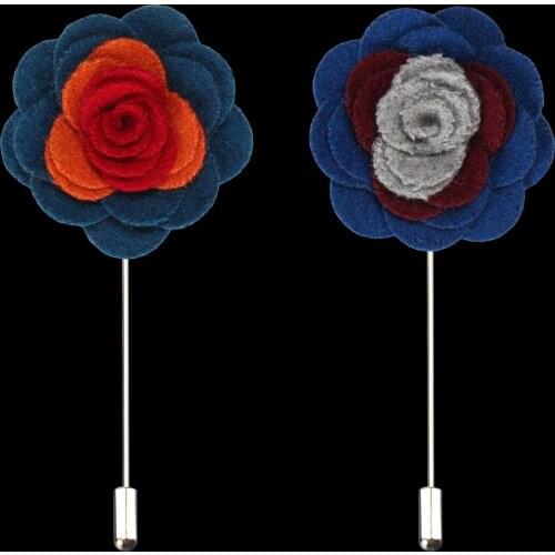 Fabric Flower Brooches Men Women Brooch Pins Suits Decoration Lapel Pins For Men Brooch for Suits Accessories Ladies Safety Pin