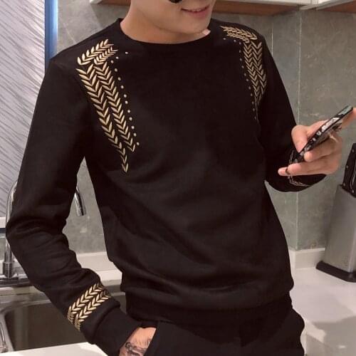 2020 British Style Sweatshirts Fashion Pullover Round Neck Embroidery Hoodie Mens Clothes Hoodies Men Casual Sportswear