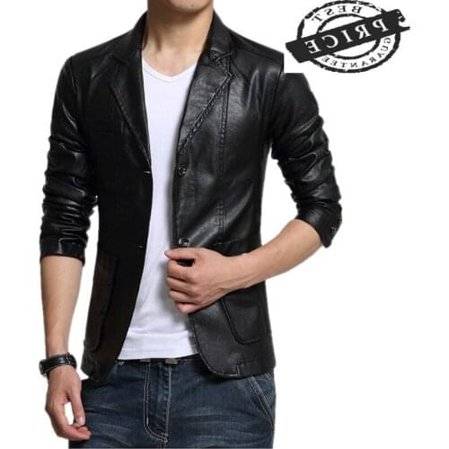 Spring Casual 2021 Mens Leather Jacket PU Black/Red Jaqueta De Couro Masculino Autumn Plus aXL Jaqueta Couro Homem CJ125