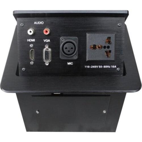 Retractable Damping Multimedia Lifting Extension Socket Pop Up Desktop Universal Electrical Outlets For conference/office