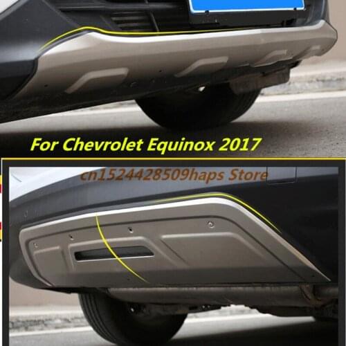 2pcs Stainless Steel FOR 2017 CHEVROLET EQUINOX Car Front + Rear Bumper Protector Guard Skid Plate Guard Bar Trim