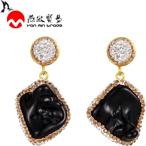 New Arrival Shell Earrings Jewelry High-Quality Irregular Shape Cubic Zircon Females Drop Earrings Bridal Wedding Earrings Gift