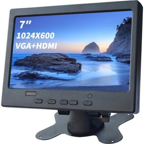 7 inch touch Pc monitor TFT 1024x600 LCD monitor AV input / VGA / HDMI portable monitor for Car Reverse Rearview