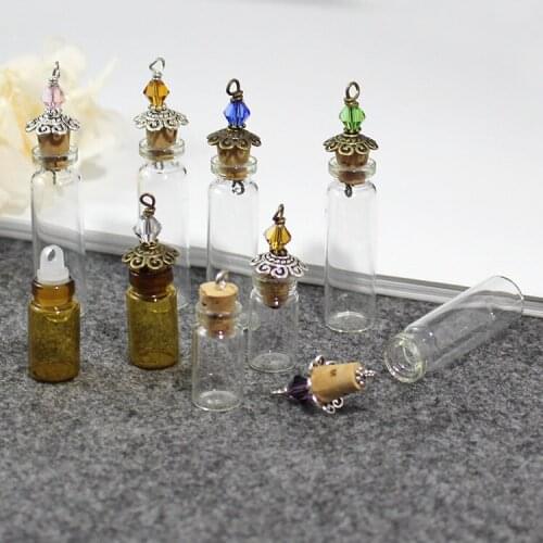 10PCS Glass Bottles with Cork Stoppers Mini Glass Jars Empty Sample Jars for DIY Art Crafts Wishing Bottles Party Decoration