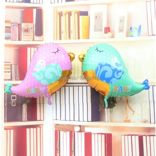 2 pcs/Lot Cartoon Love Birds Baby 1th Birthday Party Decorative Foil Balloons Wedding Holiday Supplier Balloons B004