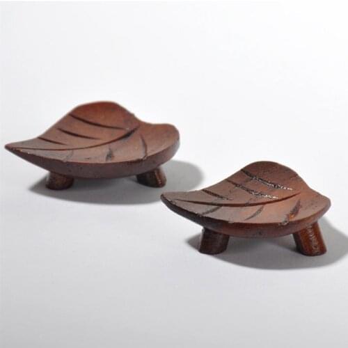 2pcs Japanese Leaf Shape Wooden Sushi Chopsticks Rest Spoon Stand Fork Knife Holder Tableware Kitchen Accessories