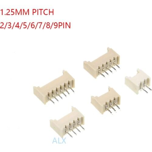 20pcs MICRO JST connector 1.25MM PITCH MALE pin header 2P/3P/4P/5P/6P/7P/8P/9P/10P/11P/12P Straight needle FOR PCB BOARD 1.25