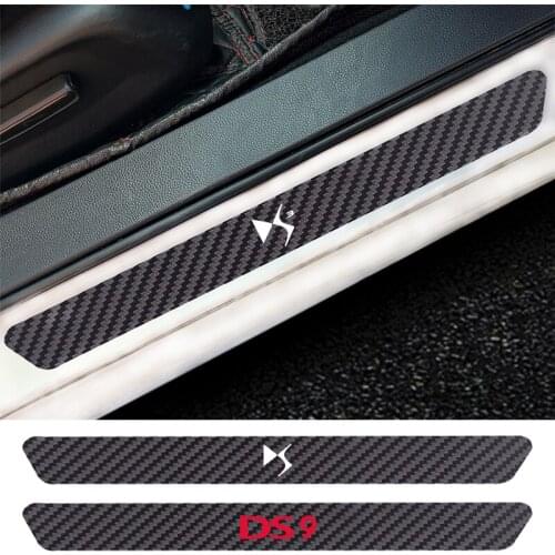 4PCS Car Door Sill Anti kick Stickers Carbon Fiber Auto Door Sticker For Citroen DS DS3 DS4 DS5 DS6 DS7 DS9 C2 C8 CACTUS AMI