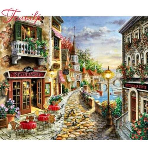 5d diamond painting full spuare City street Mosaic Patterns diamond painting cross stitch Rhinestone diamond embroidery
