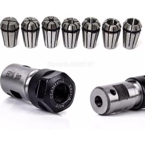 7PCS High Carbon Steel Spring Collet And 5MM ER11A Extension Rod Motor Shaft Holder Spindle ER11 Carving Knife Suit Cnc