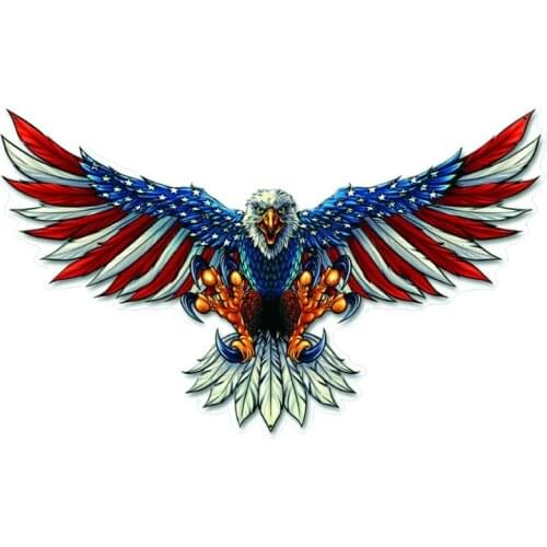 PLAY COOL American Flag Bald Eagle Car Sticker Automobiles Motorcycles Accessories PVC Decals for BMW VW Audi Octavia Gti