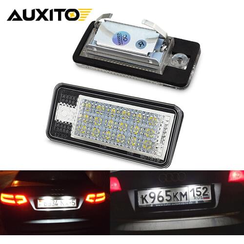 AUXITO 2x 18 LED License Number Plate Light Lamp For Audi A3 S3 A4 S4 B6 A6 S6 A8 S8 Q7 RS4 Avant Car Accessories Error Free Led