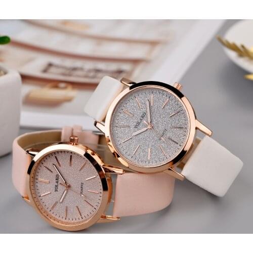 Hot Sales Wristwatches For Women Luxury Fashion Womans Clock Ladies Leather Quartz Watch Pink Simple Brand reloj mujer horloges
