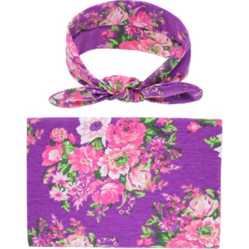 Childrens Print Turban and Body Scarf Sets Kids Bows Headband Fashion Headwear