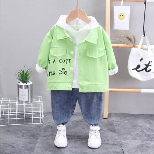 BOYS Baby Set 2020 Casual Children Spring and Autumn Hooded Long Sleeve Jacket Cardigan Kids' Coat Wholesale