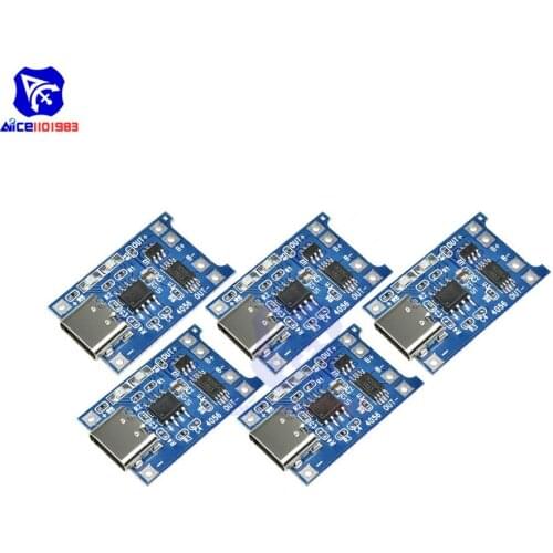Diymore 5PCS/Lot TC4056A Type-C USB 5V 1A 18650 Lithium-ion Battery Module Charger Overcharge Discharge Protection Board