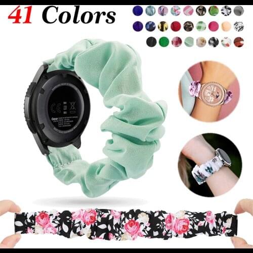 Scrunchies Elastic For Samsung Galaxy Watch Band 3 41mm 46mm Huawei Watch GT2 Pro For Amazfit Bip Women Watch Strap 20mm 22mm