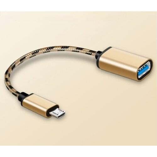OTG Data Cable 3C Digital Box Micro USB Android Phone Nylon Braided Aluminum Alloy OTG Adapter Cable