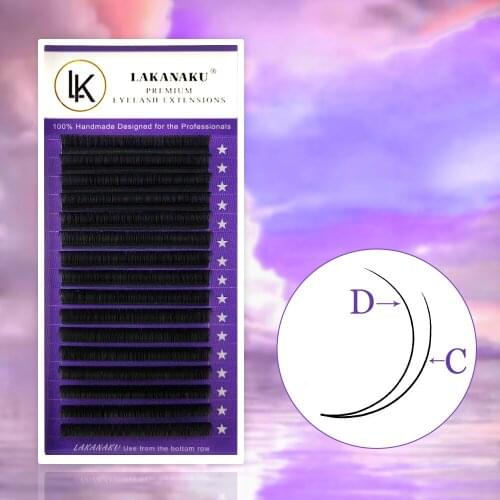 LAKANAKU Classic Individual Eyelashes Volume Lashes Extension Natrual Soft Single False Eyelash All Size Cilios
