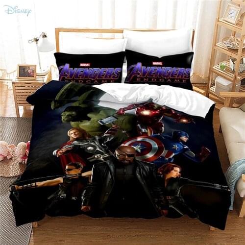 Cartoon The Avengers Bedding Set Captain America Spider Man 3d Duvet Cover Set Pillowcase Twin Full Queen King Size Dropshipping