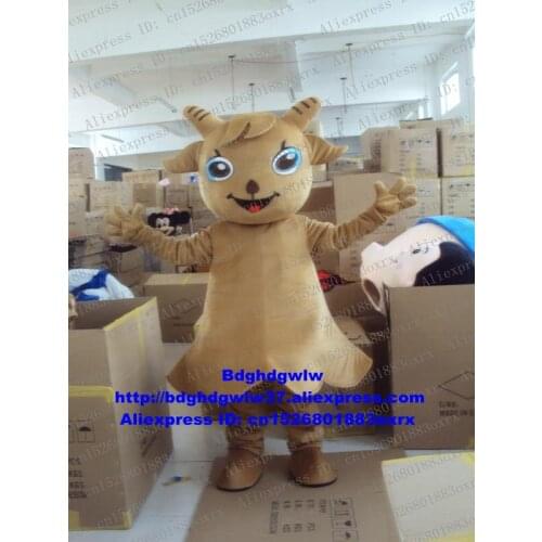 Brown Goat Ram Antelope Gazelle Sheep Lamb Mascot Costume Cartoon Character Parents-child Campaign Attract Customers zx943