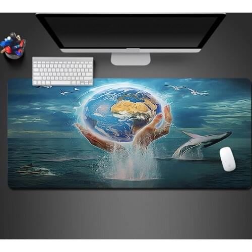 Mouse Pad Hand Grip Earth Protect Environment Advanced PC Game Computer Player Mousepad Rubber Washable Big Table Pad To Gamer