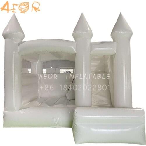 2021 Hot Selling Inflatable Bouncer House White Bouncy House Castle with slide
