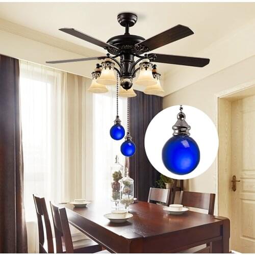 Metal Ceiling Fan Pull Chain Retro Pendant Crystal Prism Ball Fan Lamp Chain Connector Light Bulb Pull Chains Chandelier Zipper