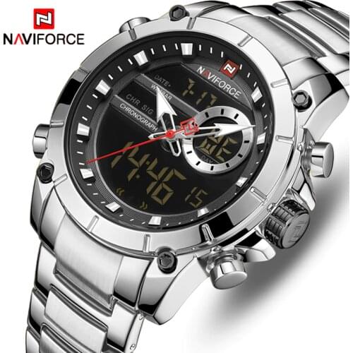 NAVIFORCE Watch Men Luxury Brand Fashion Digital Watches Mens Sports Quartz Wristwatch Full Steel Male Clock Relogio Masculino