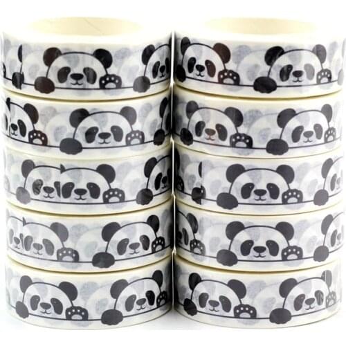 NEW 10pcs/Lot Decorative Cute Panda and Paw Washi Tapes Paper DIY Scrapbooking Planner Adhesive Masking Tape Kawaii Stationery