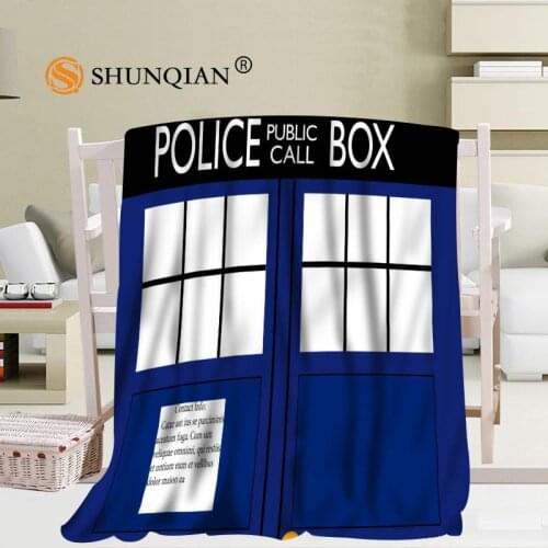 Doctor Who Police Box Blanket Soft DIY Sofa Bed Throw Blanket Kid Adult Warm Custom Blanket 56x80Inch50X60Inch40X50Inch