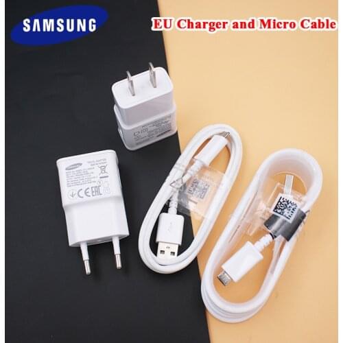 Original Samsung 10W Charger EU US Plug Wall Power Adapter 100/150CM Micro Cable For Galaxy S7 S6 Edge S4 Note 5 4 C9 C7 C5 A6