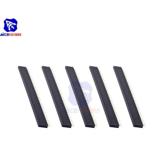 5PCS/Lot 2.54mm 40 Pin diymore 5PCS/Lot 40 Pin 2.54mm Single Row Straight Female PCB Header ConnSingle Row Pin Header Strip New
